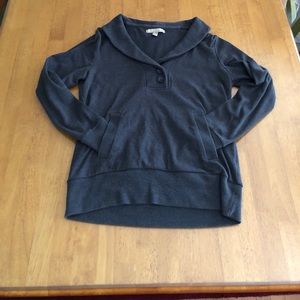 BR comfy collared grey light sweater with kangaroo pockets - size XSP.